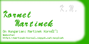 kornel martinek business card